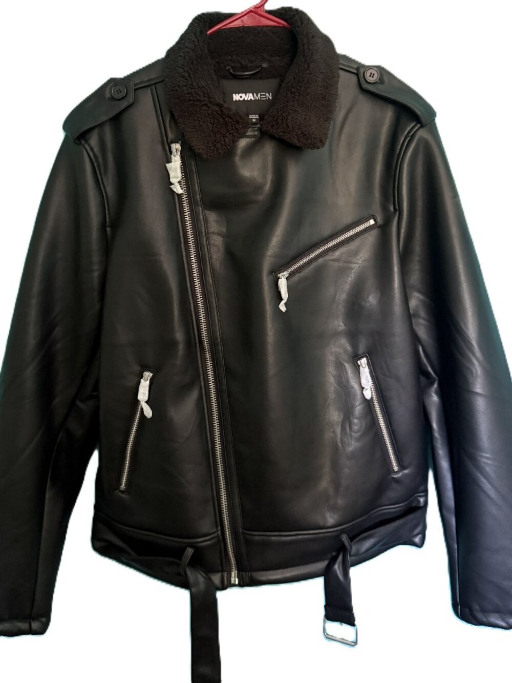 🏍️✨NWT Fashion Nova Knuckle Head Faux Leather Moto Jacket - Size M